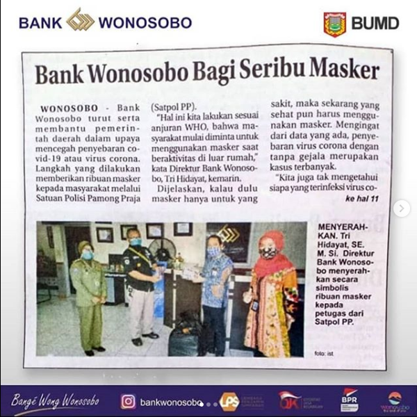 BANK WONOSOBO BAGI SERIBU MASKER
